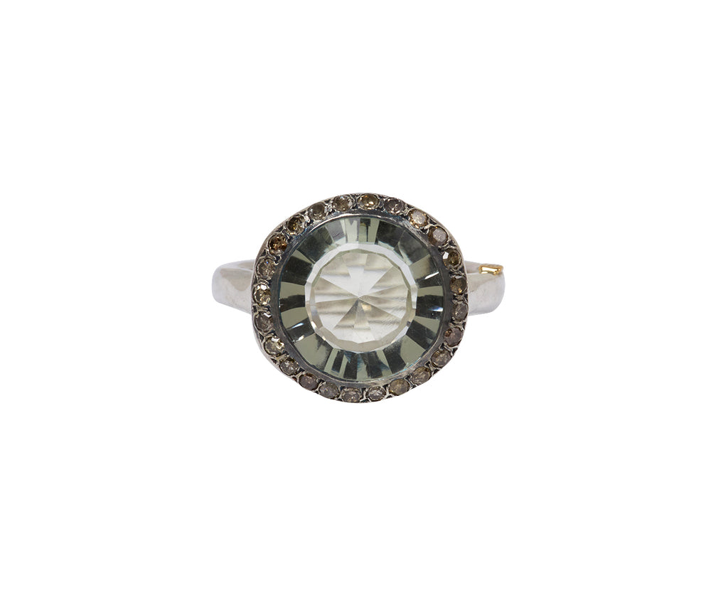 Rosa Maria Prasiolite and Cognac Diamond Julia Ring