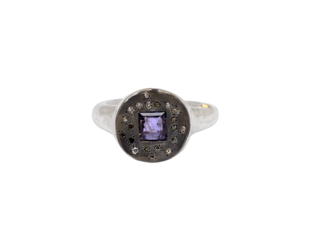Rosa Maria Iolite and Icy Gray Diamond Ring