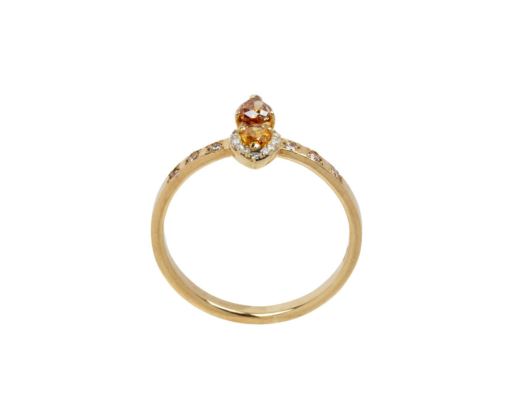 Double Yellow Diamond Solitaire Ring