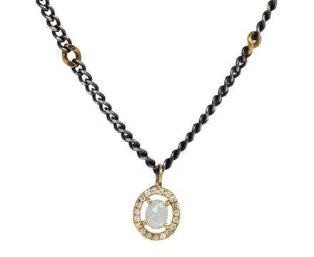 Rusty Thought Mixed Metal Diamond Necklace
