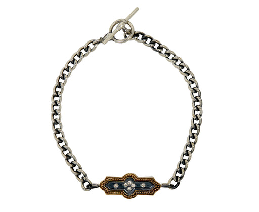 Rusty Thought Mixed Metal and Diamond Bracelet