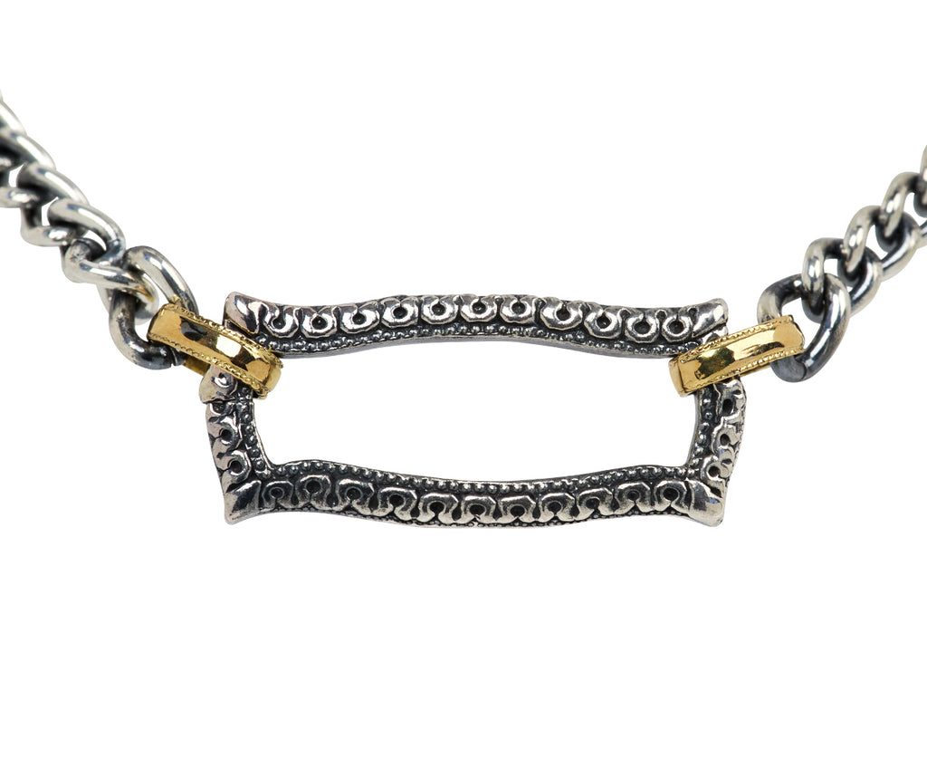 Rusty Thought Mixed Metal Bracelet - Closeup