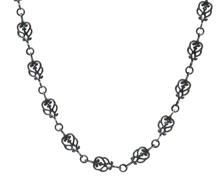 Rusty Thought Lacy Heart Link Necklace