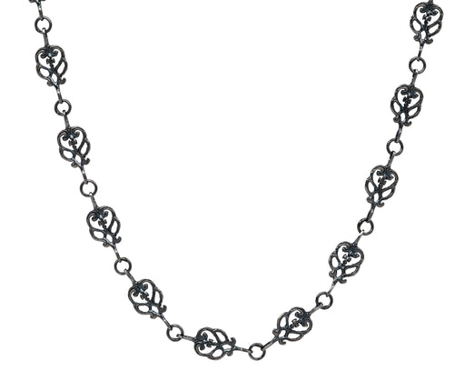 Rusty Thought Lacy Heart Link Necklace