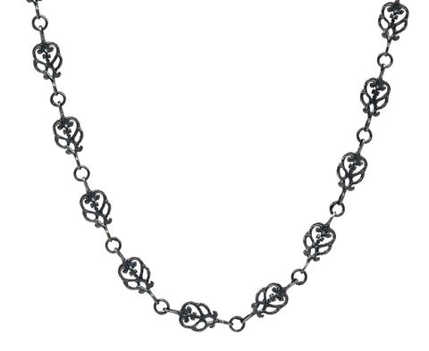 Rusty Thought Lacy Heart Link Necklace