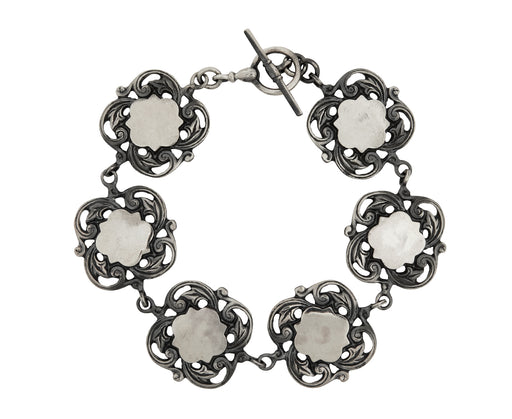 Rusty Thought Shield Flower Bracelet