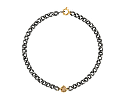 Rusty Thought Silver and Diamond Bracelet