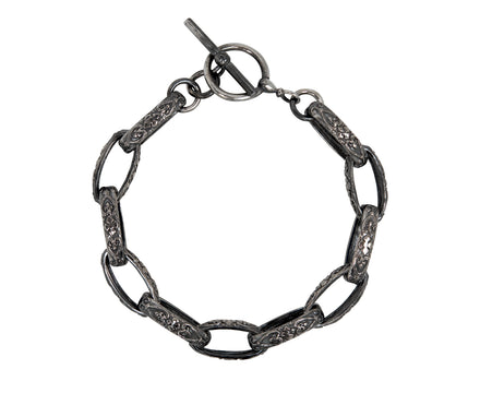 Rusty Thought Engraved Chain Bracelet