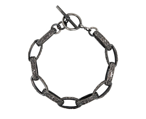 Rusty Thought Engraved Chain Bracelet