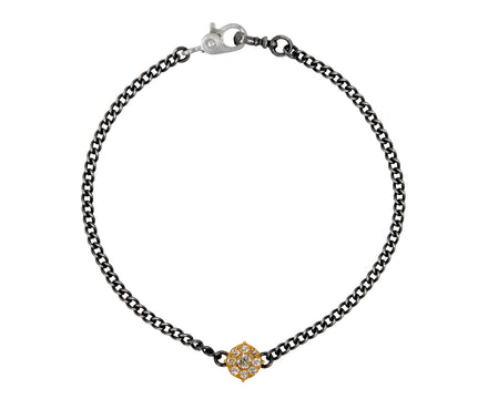 Rusty Thought Mixed Metal and Diamond Charm Bracelet