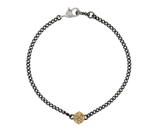 Rusty Thought Mixed Metal and Diamond Charm Bracelet