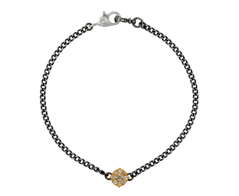 Rusty Thought Mixed Metal and Diamond Charm Bracelet