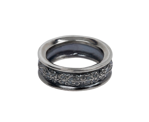 Rusty Thought Engraved Pattern Flat Band