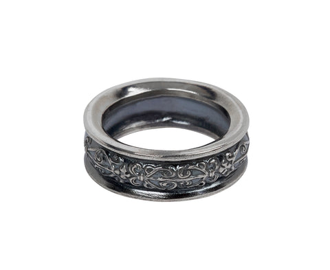 Rusty Thought Engraved Pattern Flat Band