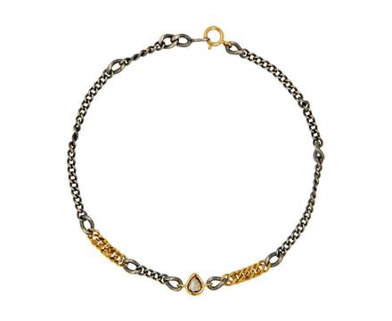 Rusty Thought Mixed Metal and Diamond Bracelet