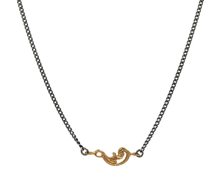 Rusty Thought Leaf Pendant Necklace