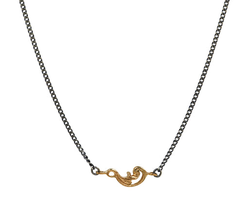 Rusty Thought Leaf Pendant Necklace