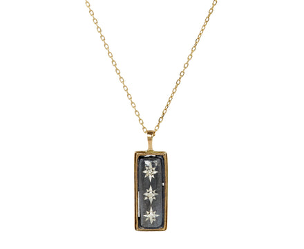 Rusty Thought Mixed Metal Diamond Pendant Necklace