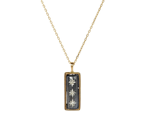 Rusty Thought Mixed Metal Diamond Pendant Necklace
