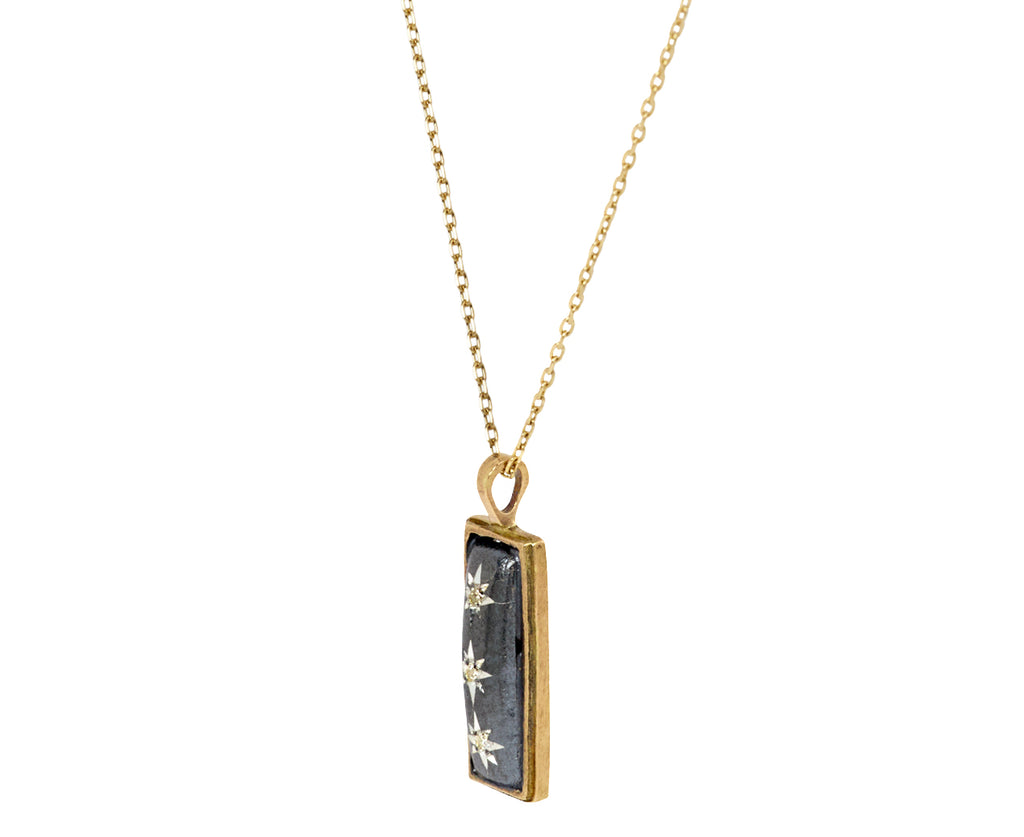 Rusty Thought Mixed Metal Diamond Pendant Necklace - Angled View