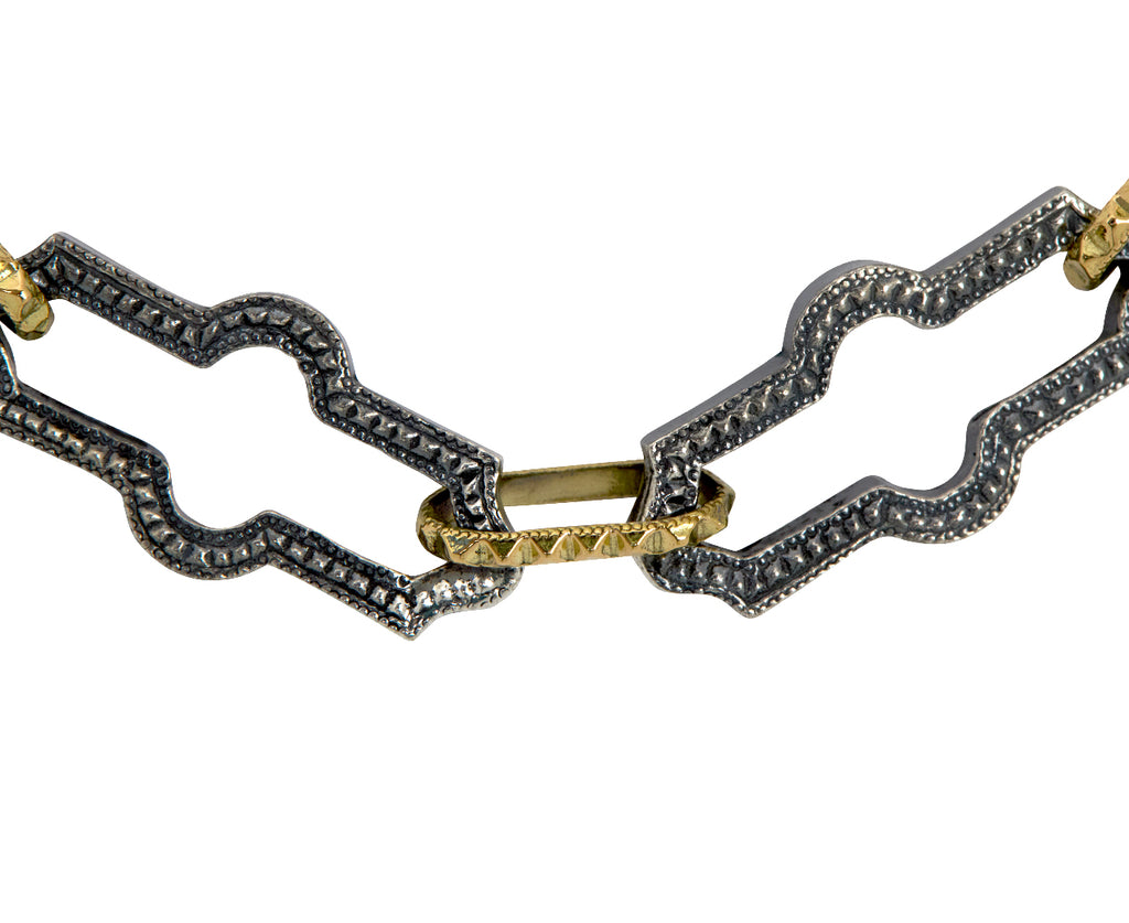 Rusty Thought Mixed Metal Bracelet - Closeup