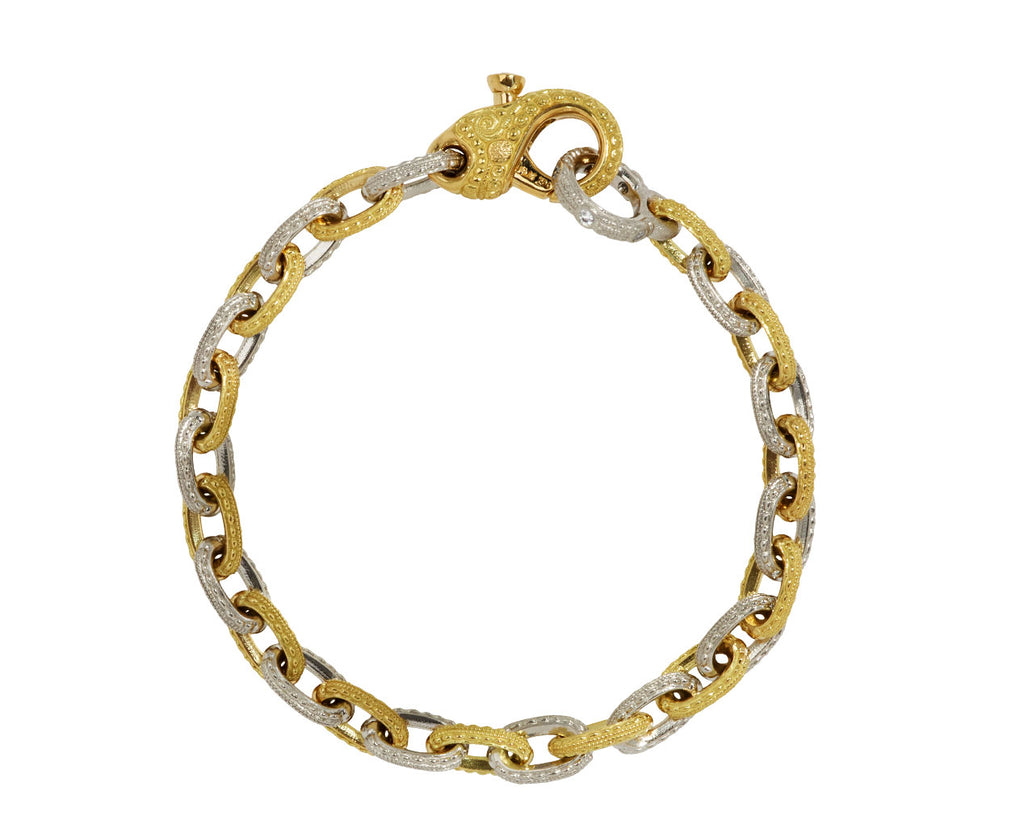 Mixed Metal Milgrain Victorian Chain Bracelet