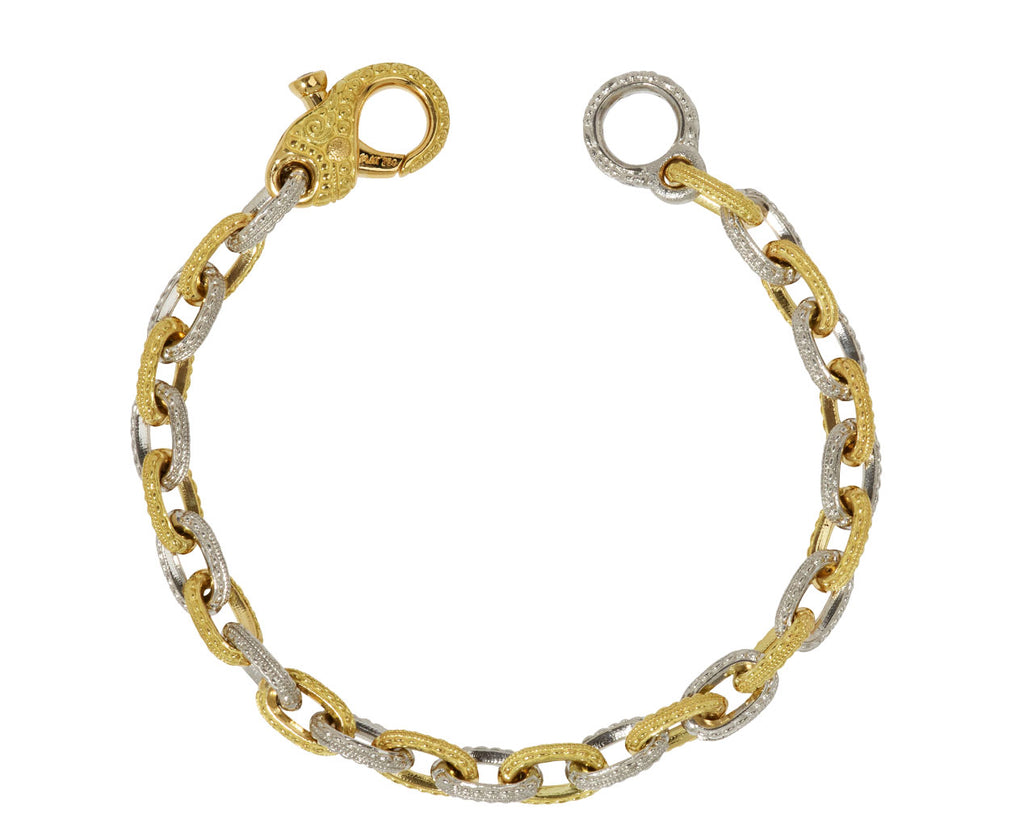 Mixed Metal Milgrain Victorian Chain Bracelet
