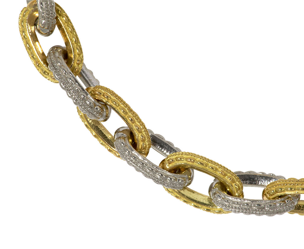Mixed Metal Milgrain Victorian Chain Bracelet