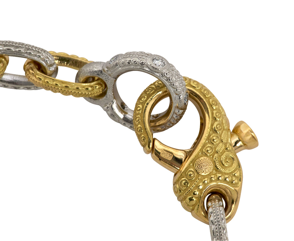 Mixed Metal Milgrain Victorian Chain Bracelet