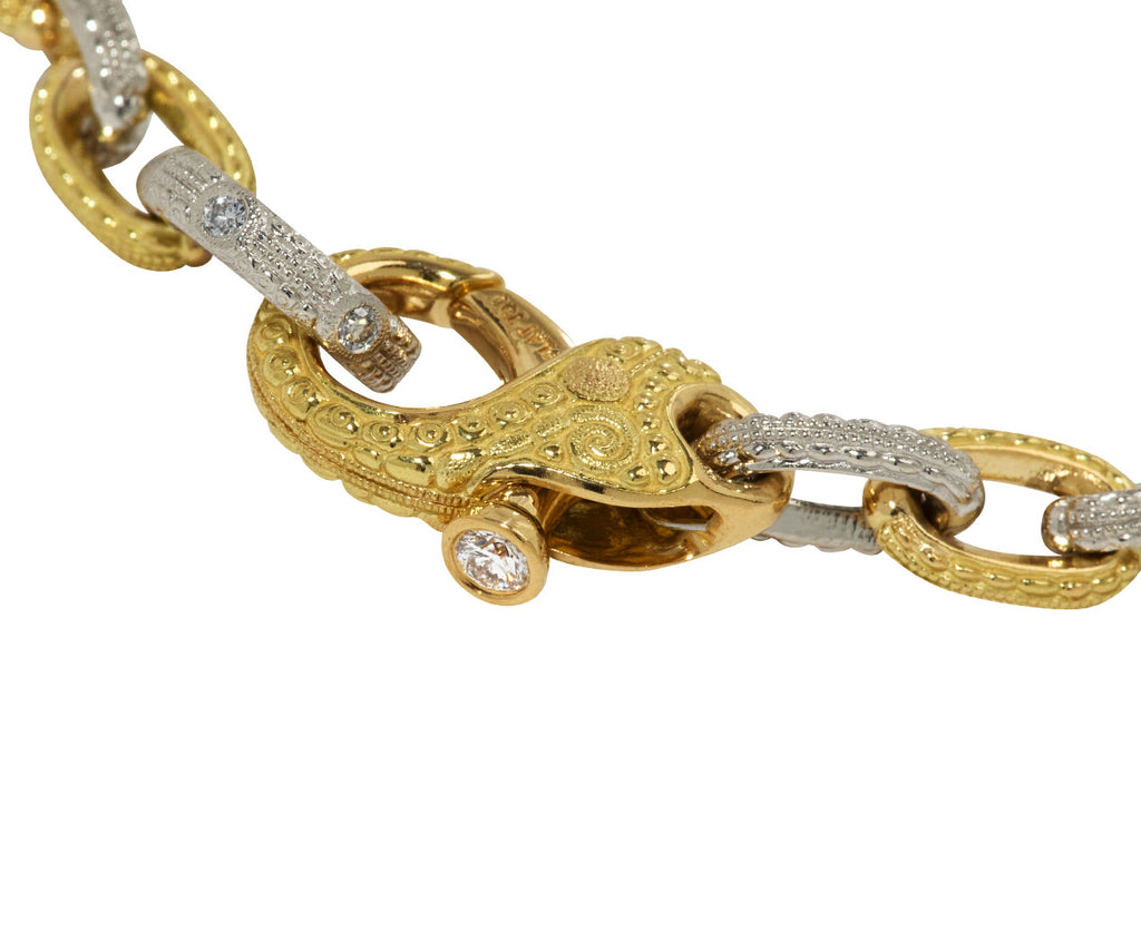 Mixed Metal Milgrain Victorian Chain Bracelet
