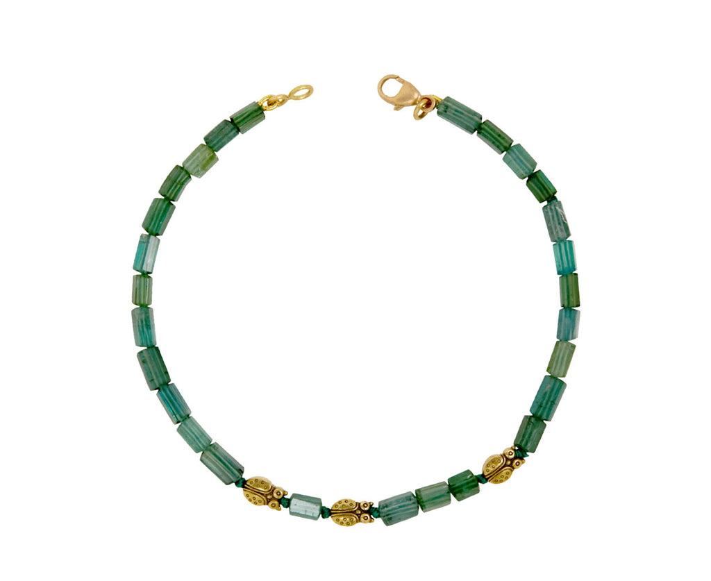 Alex Sepkus Green Tourmaline Fable Animal Beaded Bracelet - open
