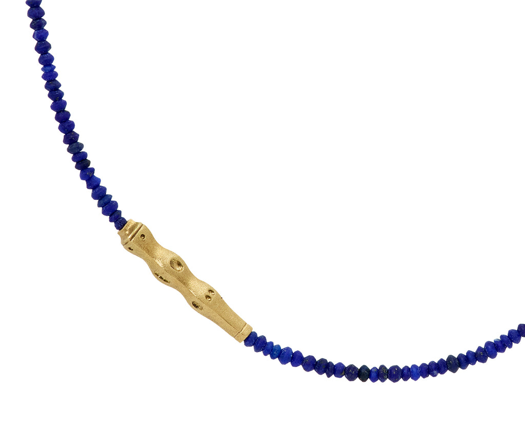 Long Lapis Flora Beaded Necklace