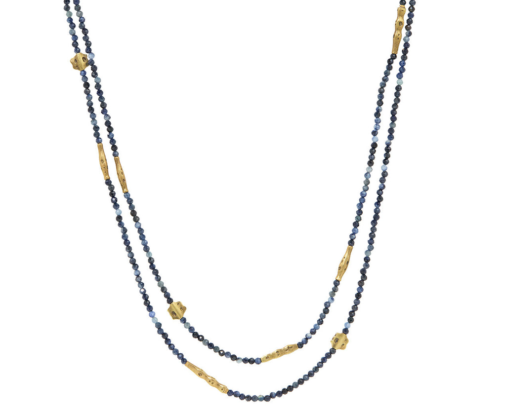 Milky Sapphire Flora Beaded Necklace