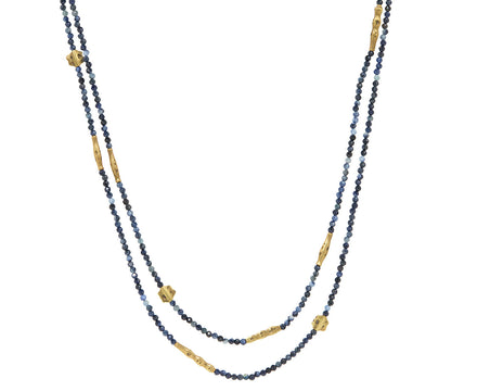 Milky Sapphire Flora Beaded Necklace