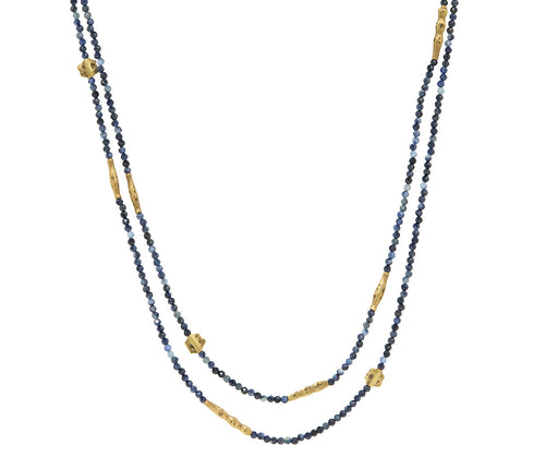 Milky Sapphire Flora Beaded Necklace