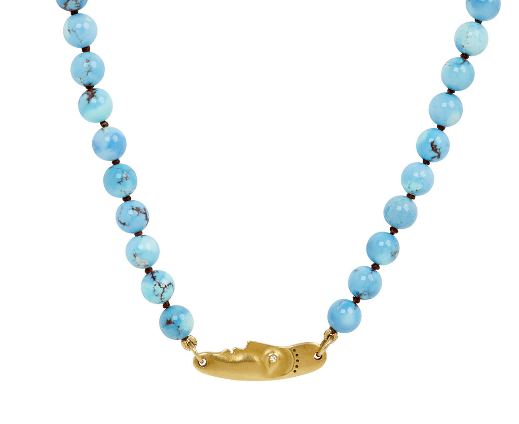 Alex Sepkus Kazakhstan Turquoise Big Sleep Beaded Necklace - closeup