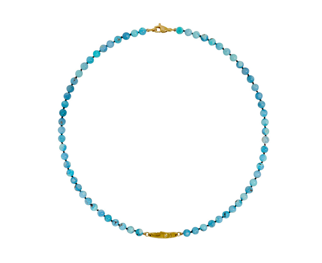 Alex Sepkus Kazakhstan Turquoise Big Sleep Beaded Necklace - top down
