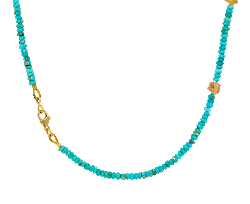 Turquoise and Flora Beaded Necklace
