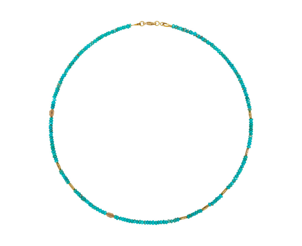 Turquoise and Flora Beaded Necklace