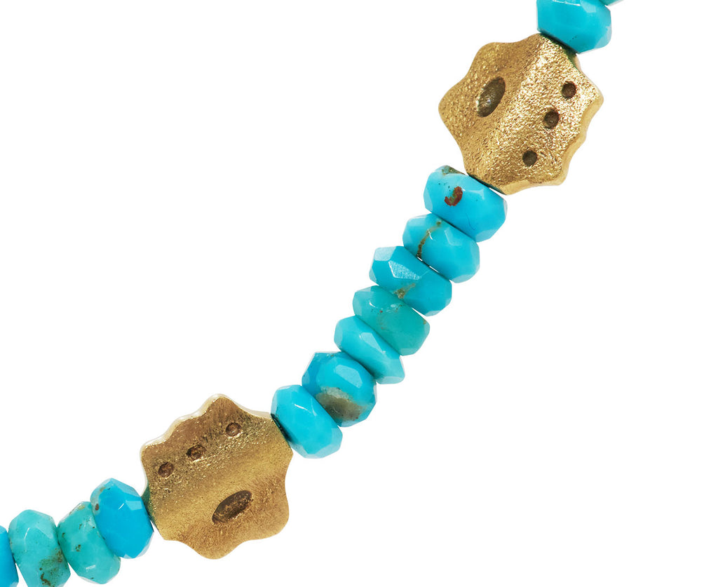 Turquoise and Flora Beaded Necklace