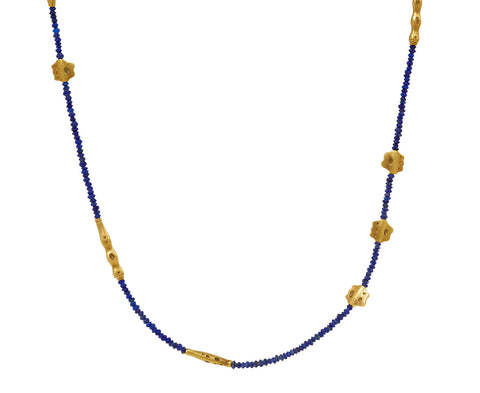 Lapis Flora Beaded Necklace