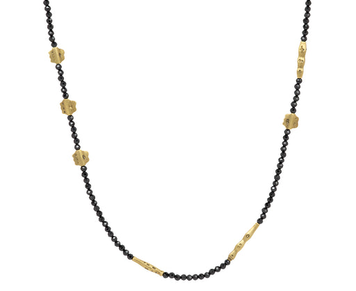 Short Black Spinel Flora Necklace