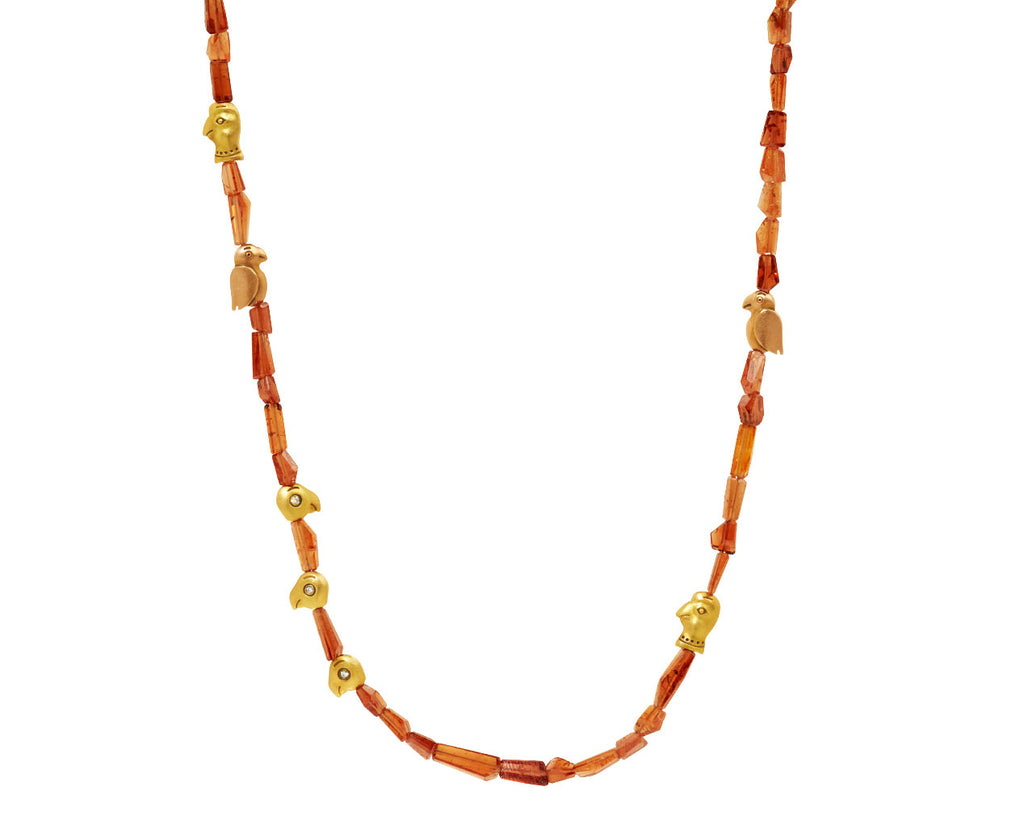 Garnet Fable Animals and Strange Characters Beaded Necklace