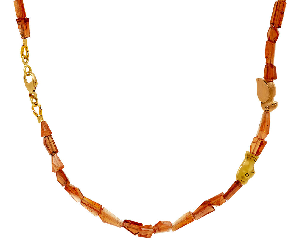 Garnet Fable Animals and Strange Characters Beaded Necklace