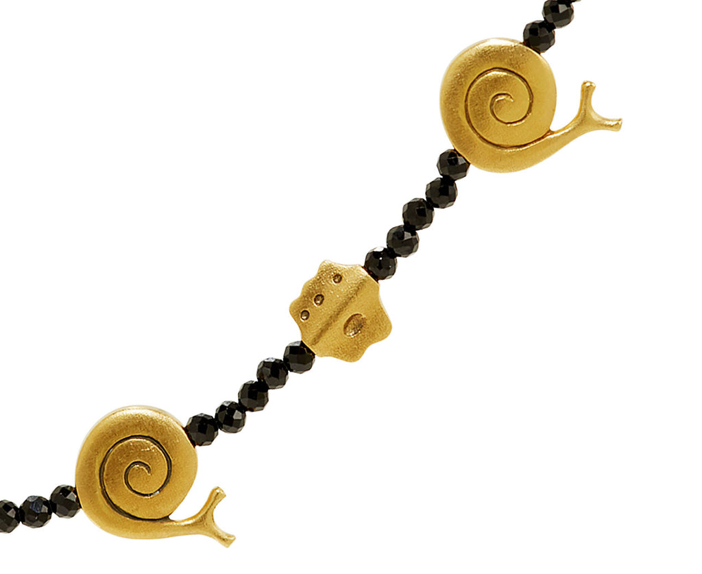 Black Spinel Fable Animals and Strange Characters Necklace