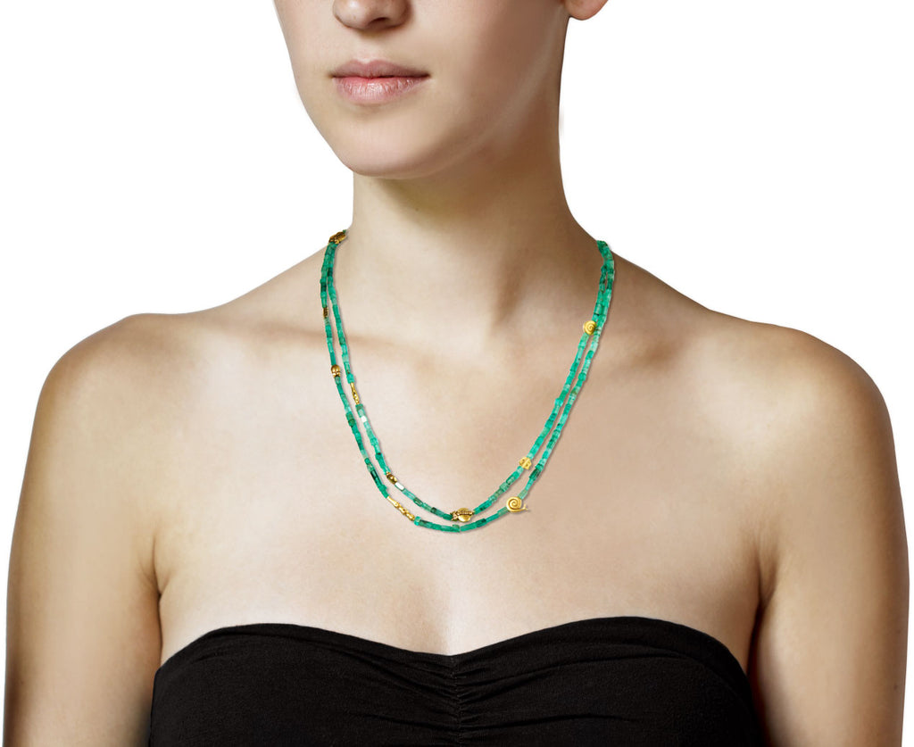 Emerald Fable Animals Beaded Necklace