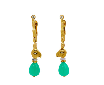 Chrysoprase Fable Animals Earrings