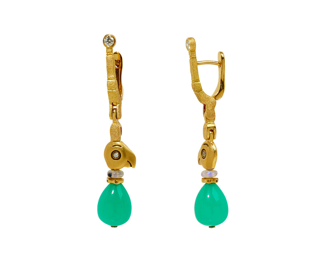 Chrysoprase Fable Animals Earrings