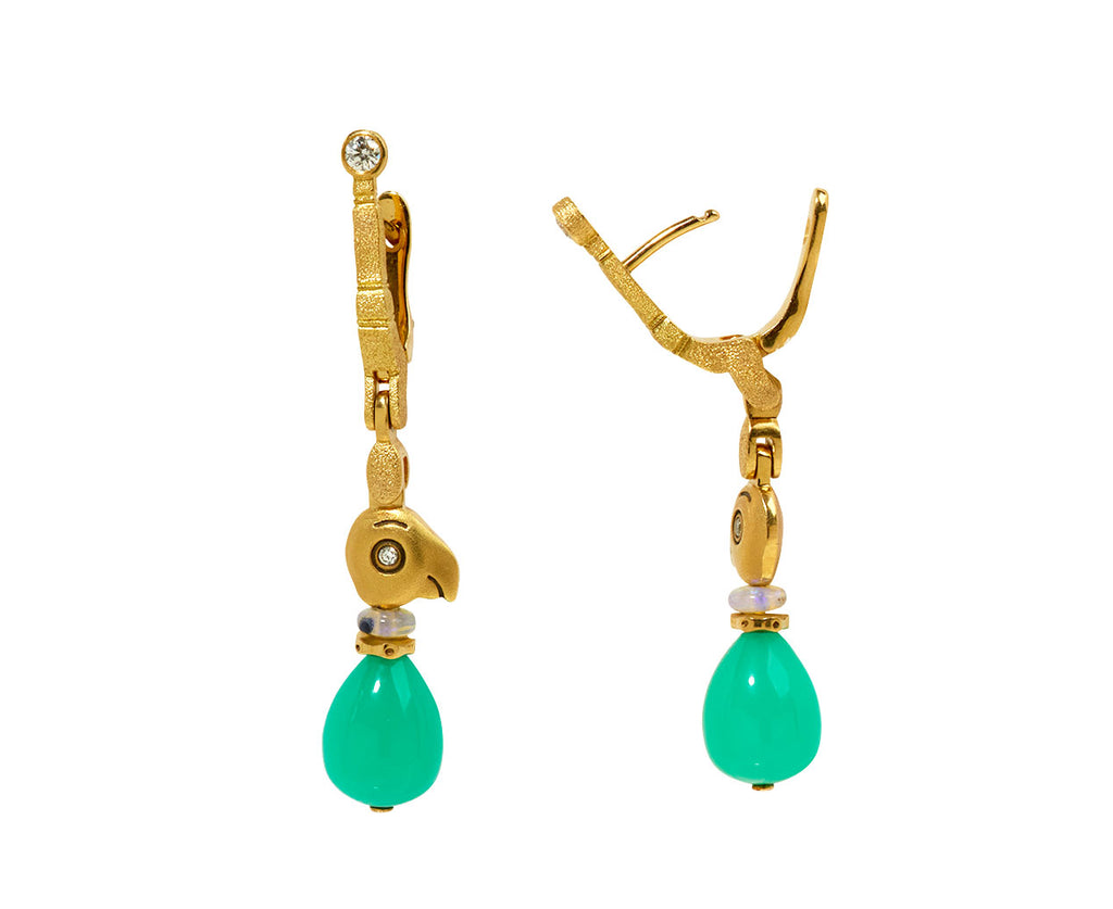 Chrysoprase Fable Animals Earrings