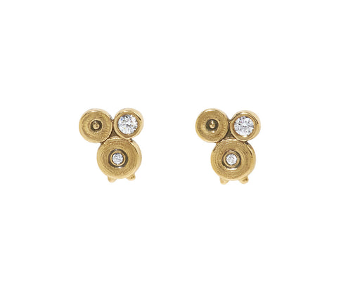 Diamond Ocean Stud Earrings